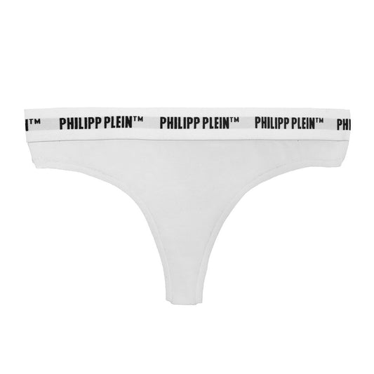 Philipp Plein Elegant white thong in a double pack