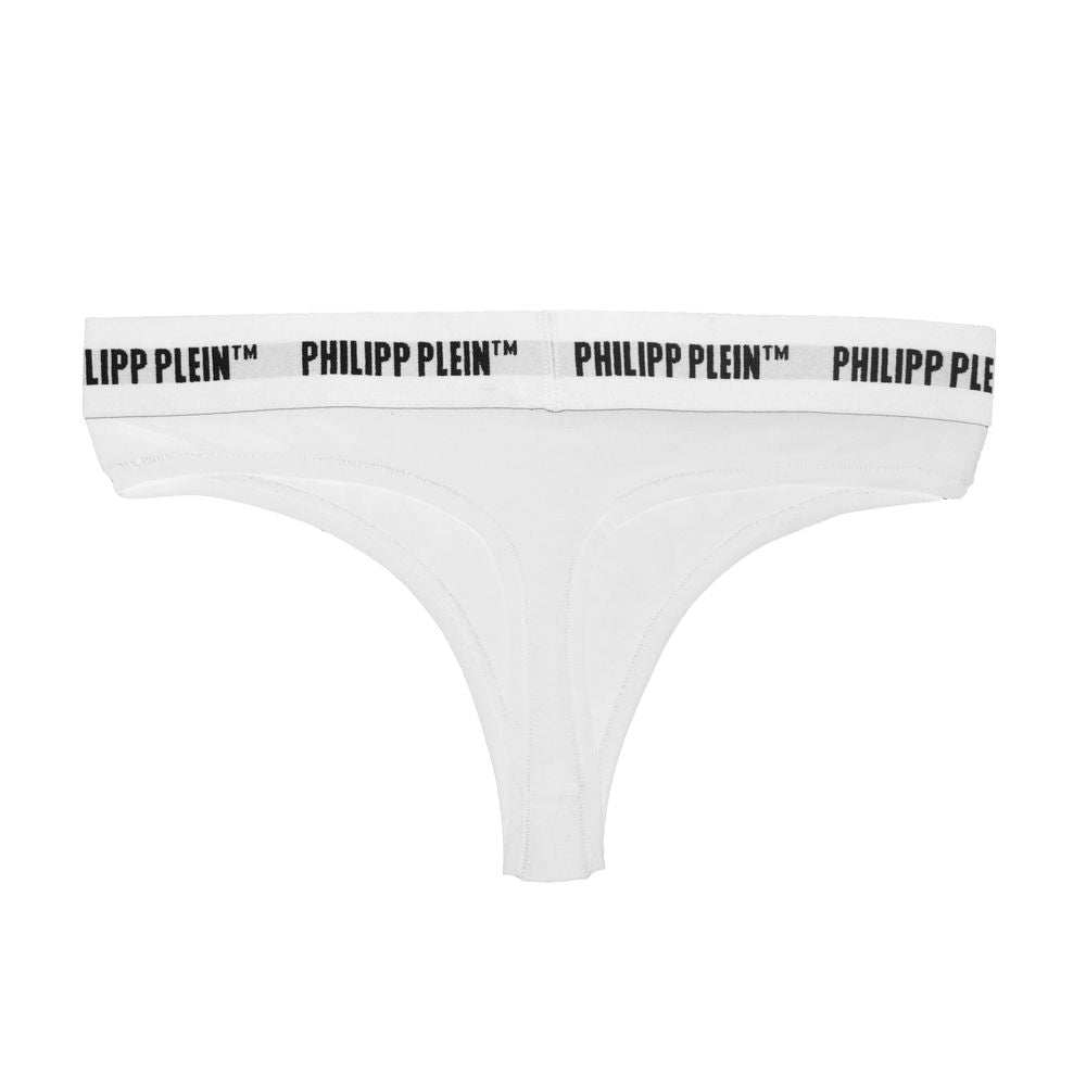 Philipp Plein Elegant white thong in a double pack