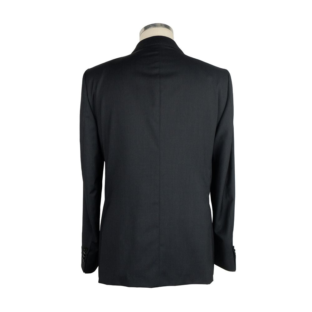 Made in Italy Black Wool Suit for Men