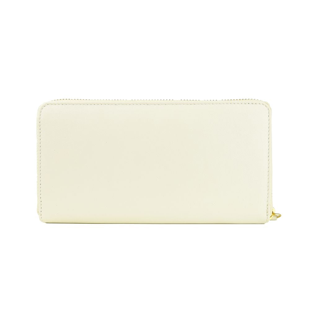 Cavalli Class Elegant wallet made of white calf leather