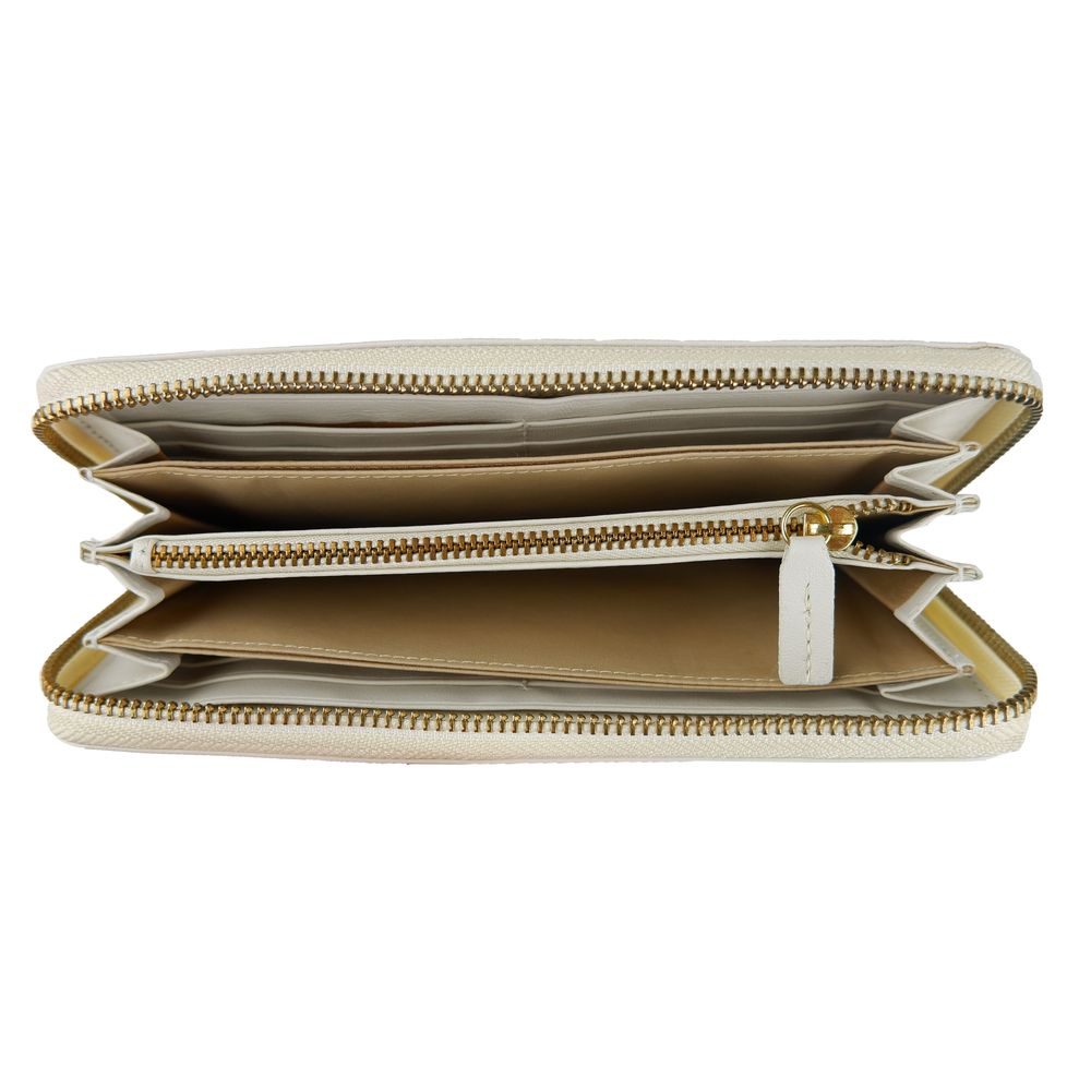 Cavalli Class Elegant wallet made of white calf leather