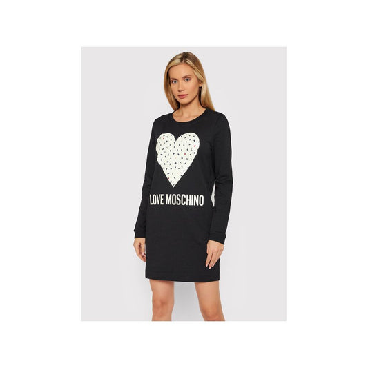 Love Moschino Chic Blue Statement Cotton Dress