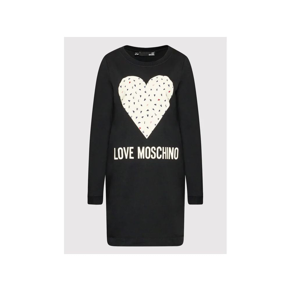 Love Moschino Chic Blue Statement Cotton Dress