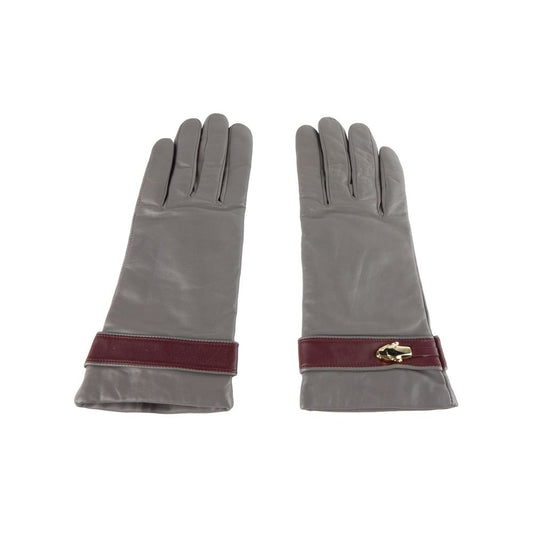 Cavalli Class Grey Lambskin Women's Gloves