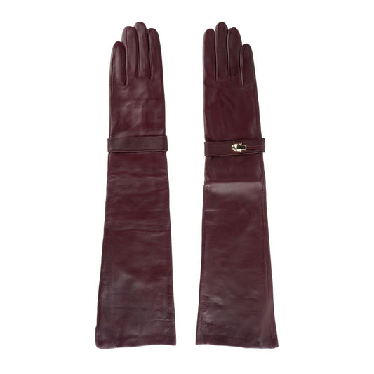 Cavalli Class Chic red lambskin leather gloves