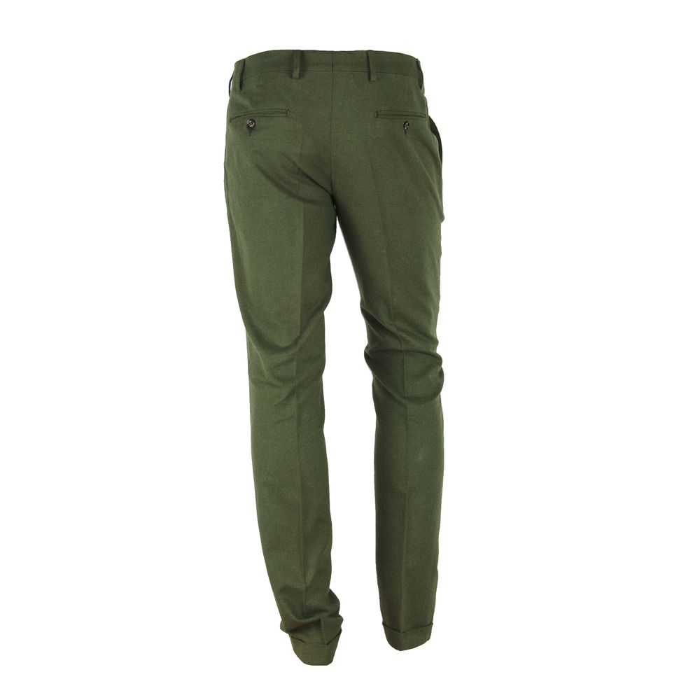 Made in Italy Elegante grüne Winterhose aus Baumwollmischung