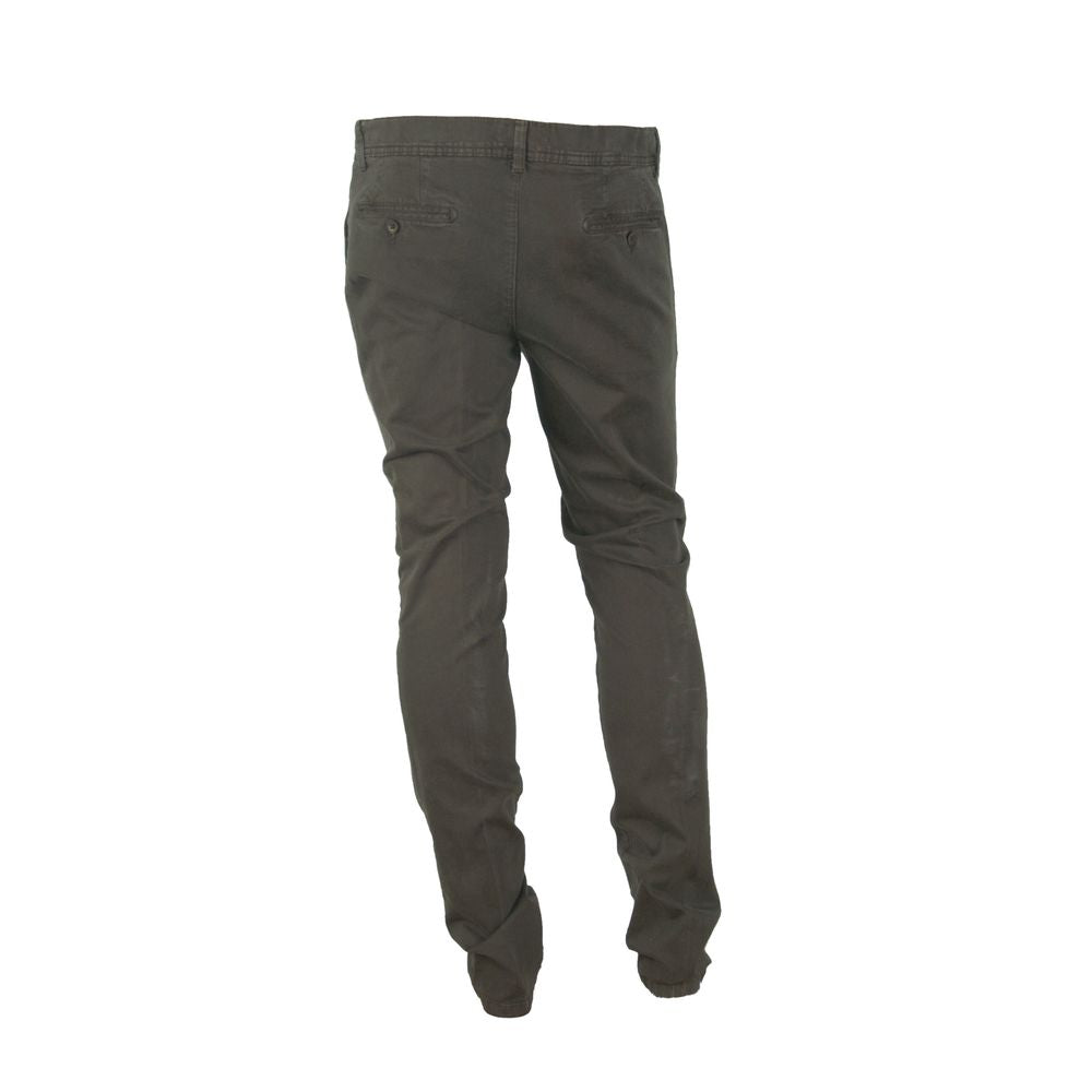 Made in Italy Elegante Winterhose aus Baumwollmischung in warmem Braun