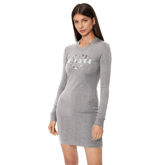 Love Moschino Chic cotton blend dress with metallic logo