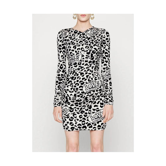 Love Moschino Chic viscose blend mini dress with leopard print