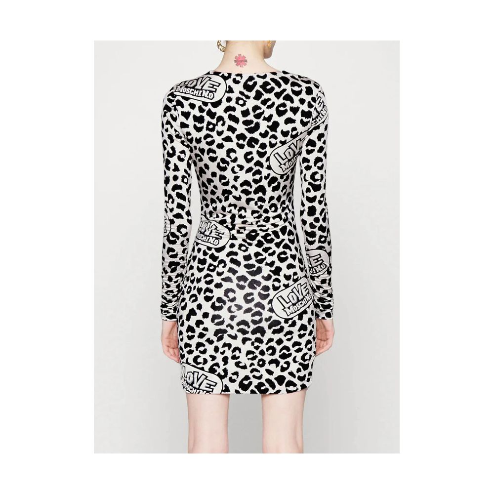 Love Moschino Chic viscose blend mini dress with leopard print