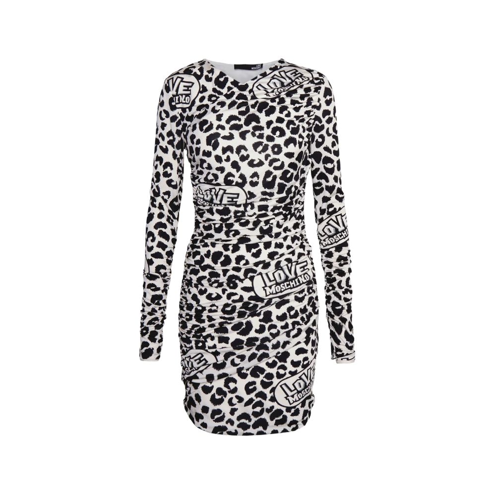 Love Moschino Chic viscose blend mini dress with leopard print