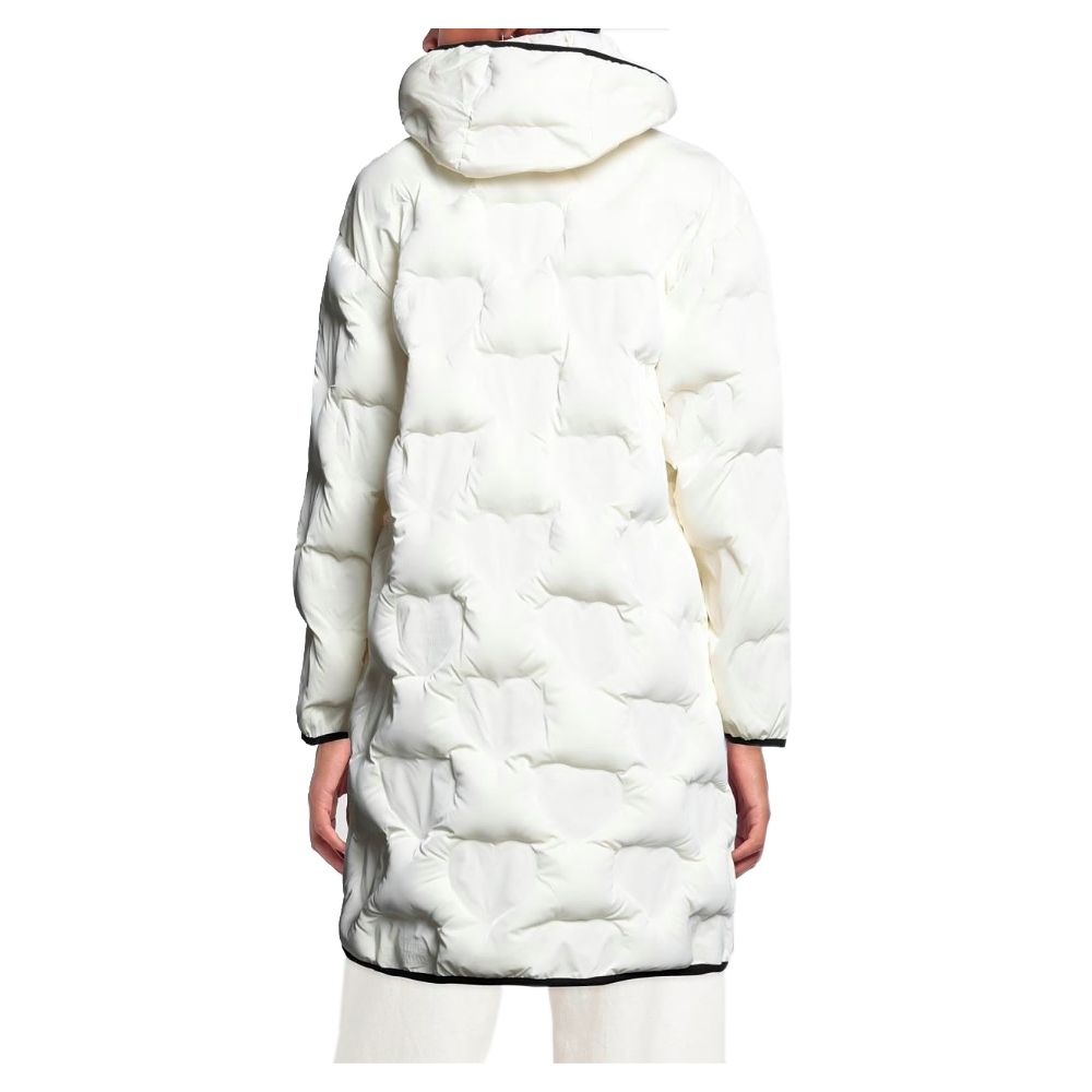 Love Moschino Quilted Heart White Hooded Down Jacket