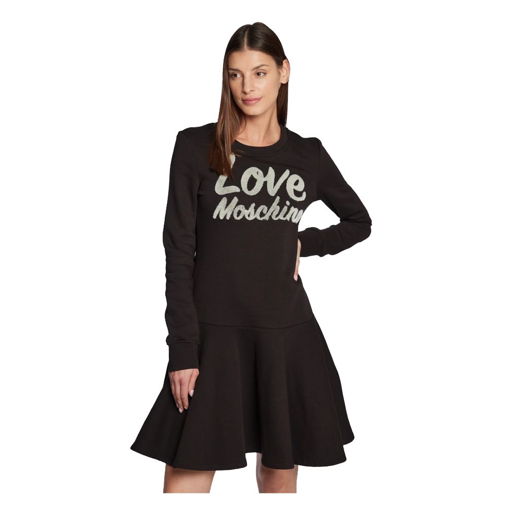 Love Moschino cotton blend dress with velour logo