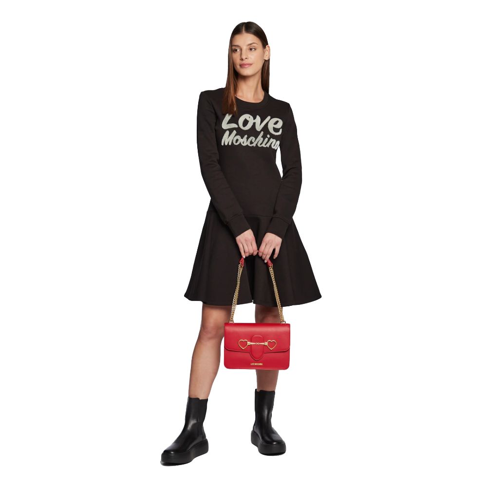 Love Moschino cotton blend dress with velour logo