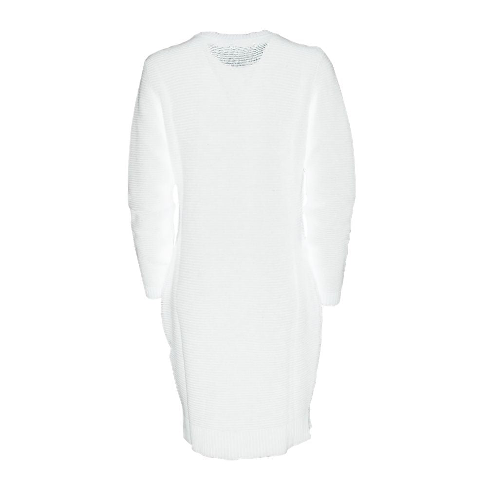 Love Moschino Chic white knit dress with heart pattern