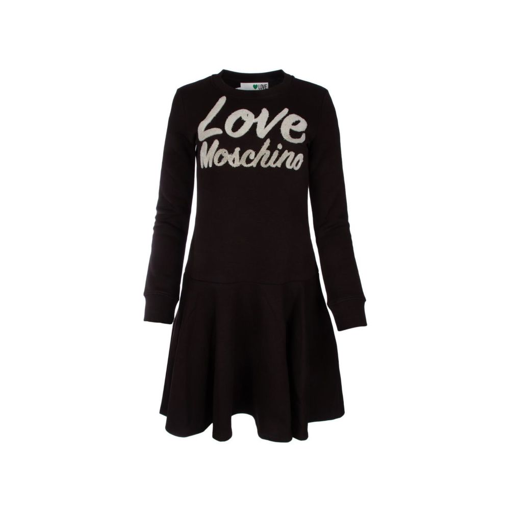 Love Moschino cotton blend dress with velour logo