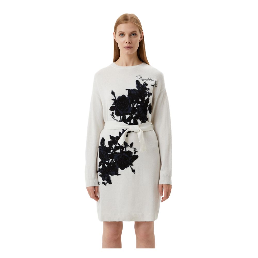 Love Moschino Embroidered Wool Blend Long Knit Dress