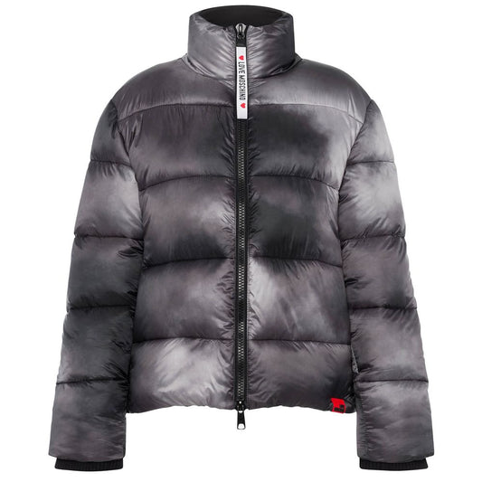 Love Moschino Chic down jacket with high collar and logo patch