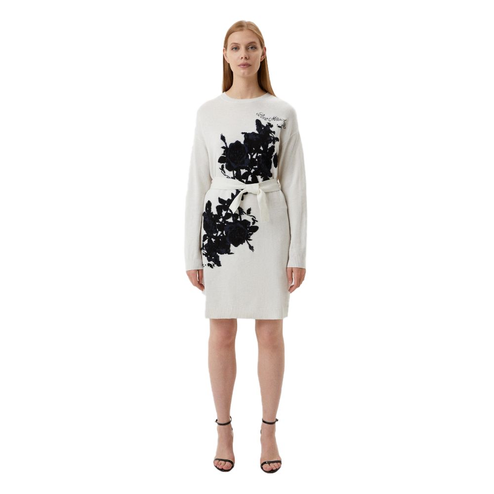 Love Moschino Embroidered Wool Blend Long Knit Dress