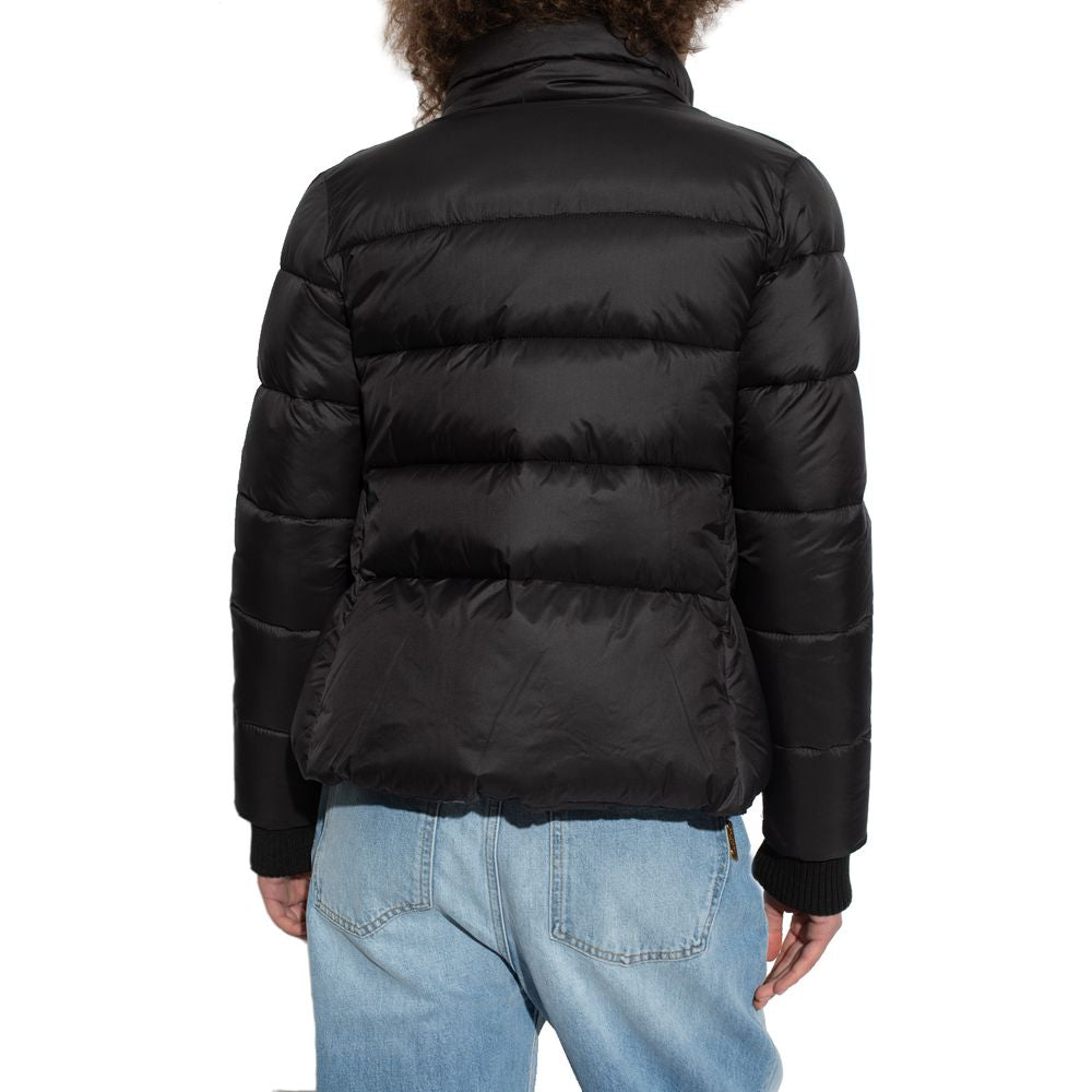 Love Moschino Chic short nylon down jacket with logo print