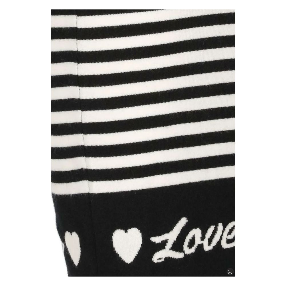 Love Moschino Chic Striped Logo Knit Dress