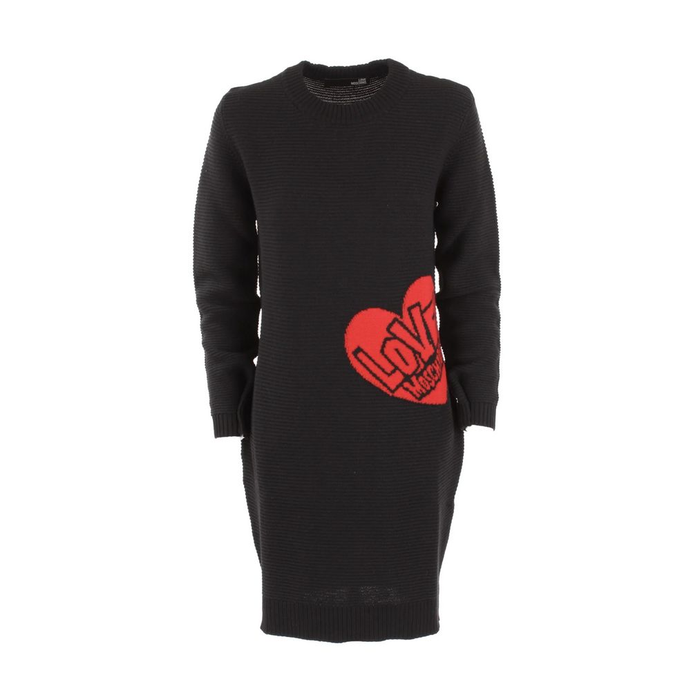 Love Moschino Chic knitted dress with heart pattern