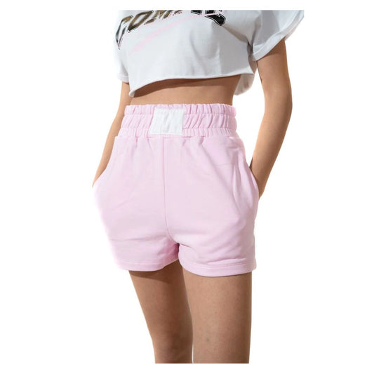 Comme Des Fuckdown Schicke rosa Logo Stretch-Baumwollshorts