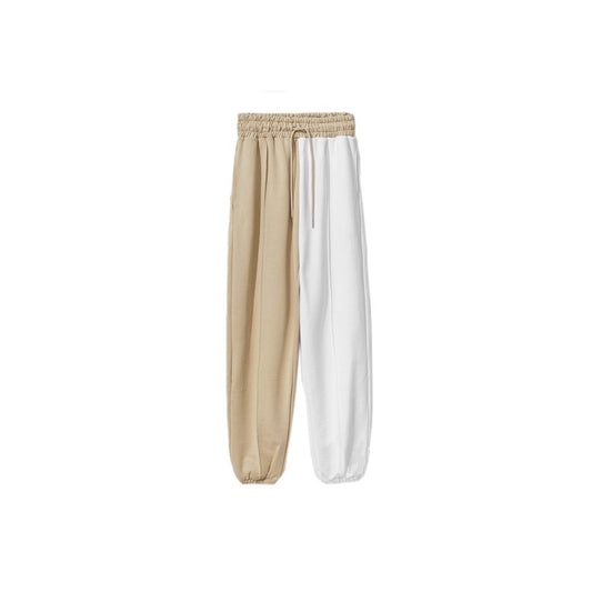 Comme Des Fuckdown Schicke zweifarbige Sweatpants mit Kordelzug in Beige