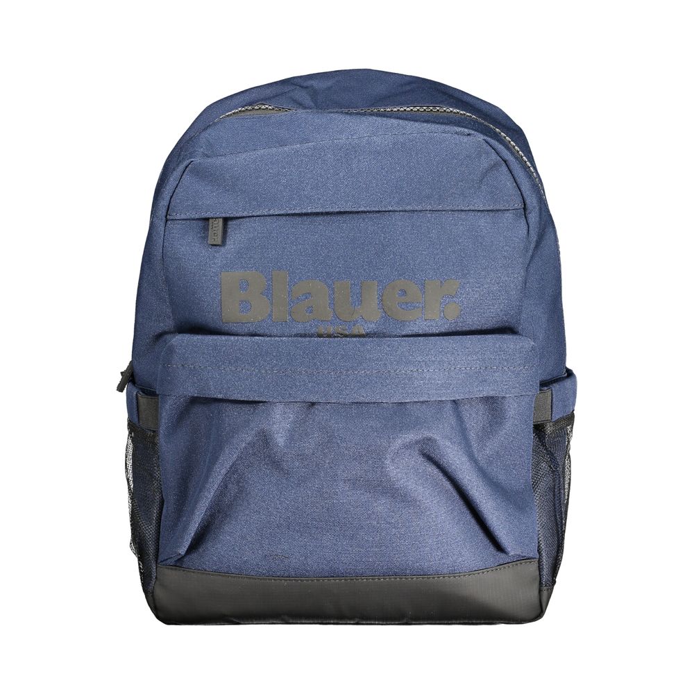 Blue polyester backpack