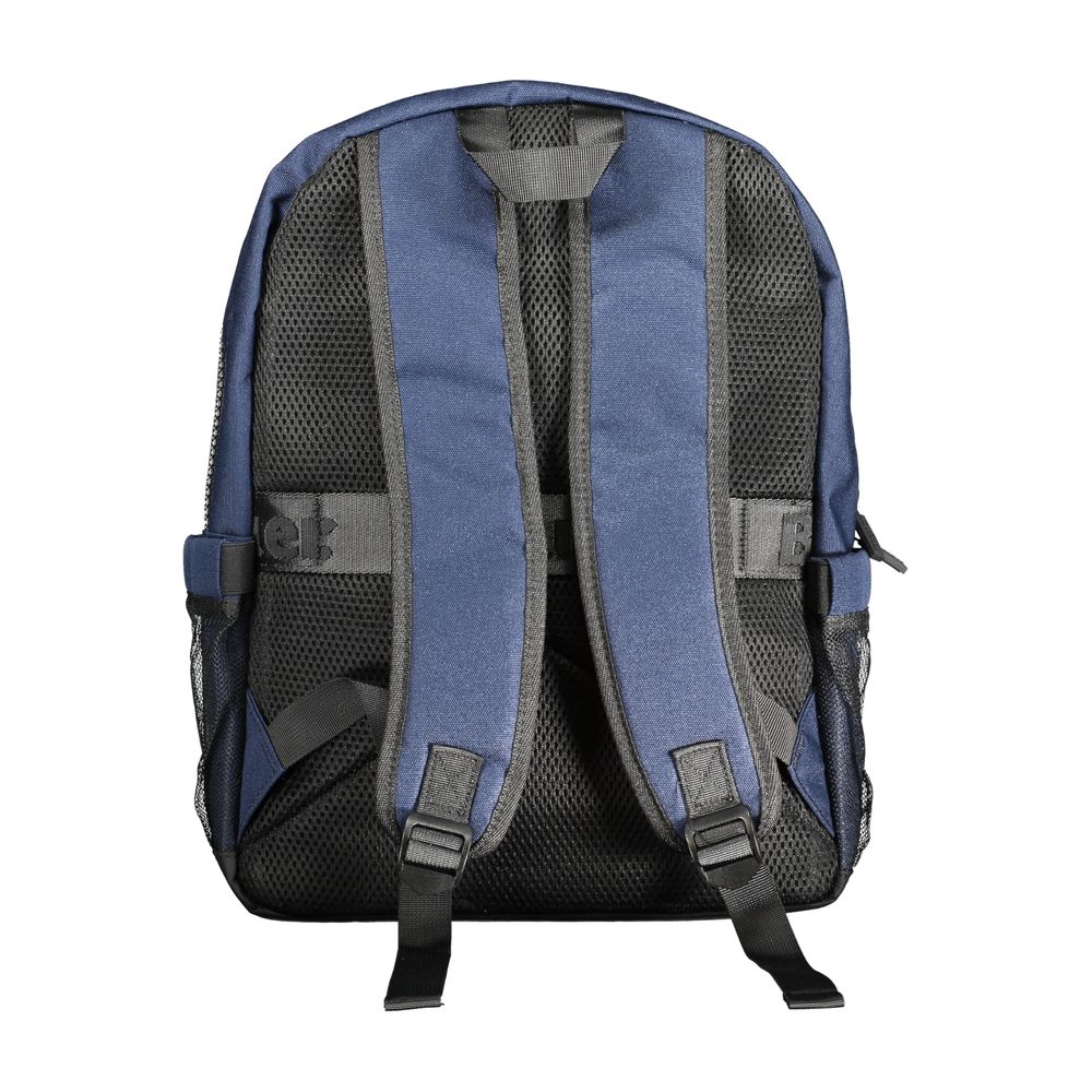 Blue polyester backpack