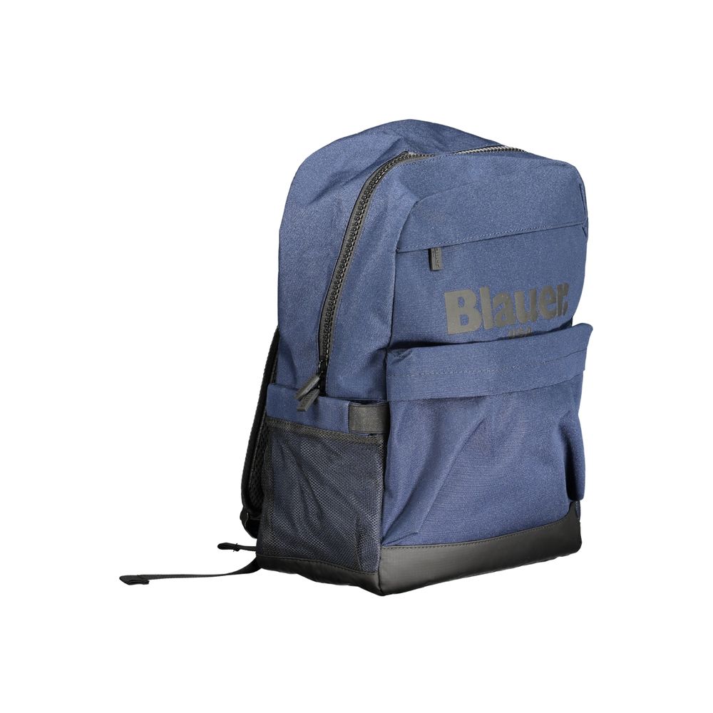 Blue polyester backpack