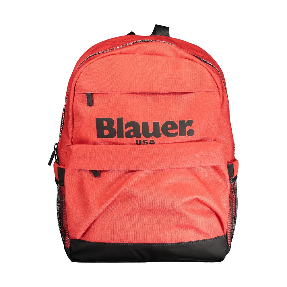 Blue Red Polyester Backpack