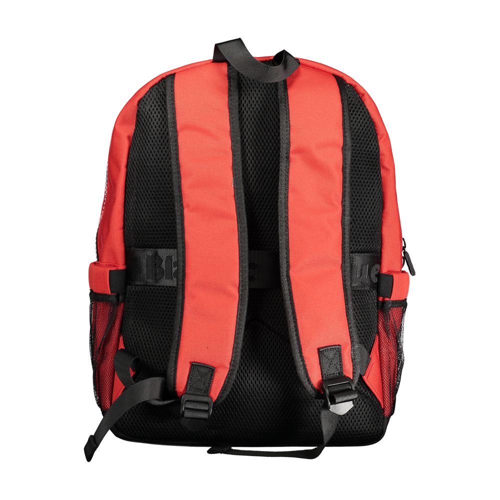 Blue Red Polyester Backpack