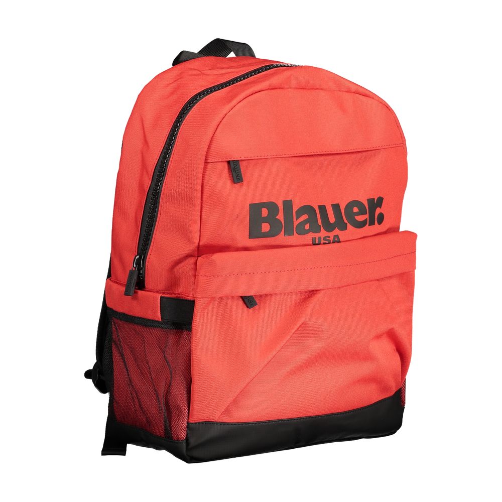 Blue Red Polyester Backpack