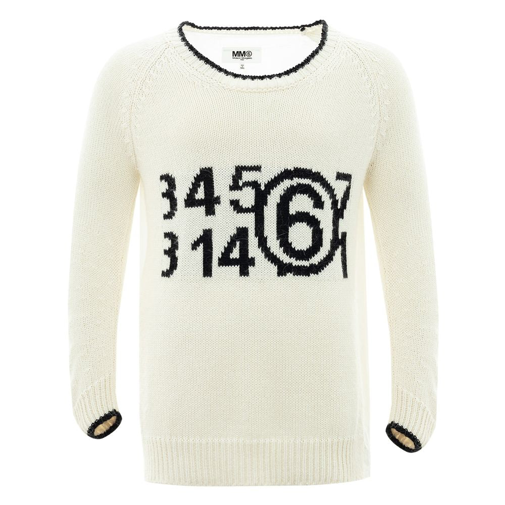 MM6 Maison Margiela Eleganter weißer Baumwollpullover für Männer