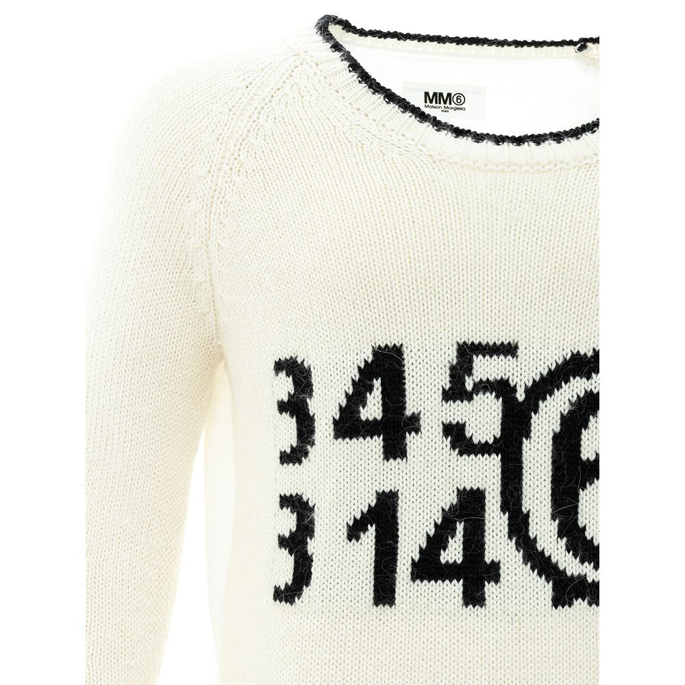 MM6 Maison Margiela Eleganter weißer Baumwollpullover für Männer