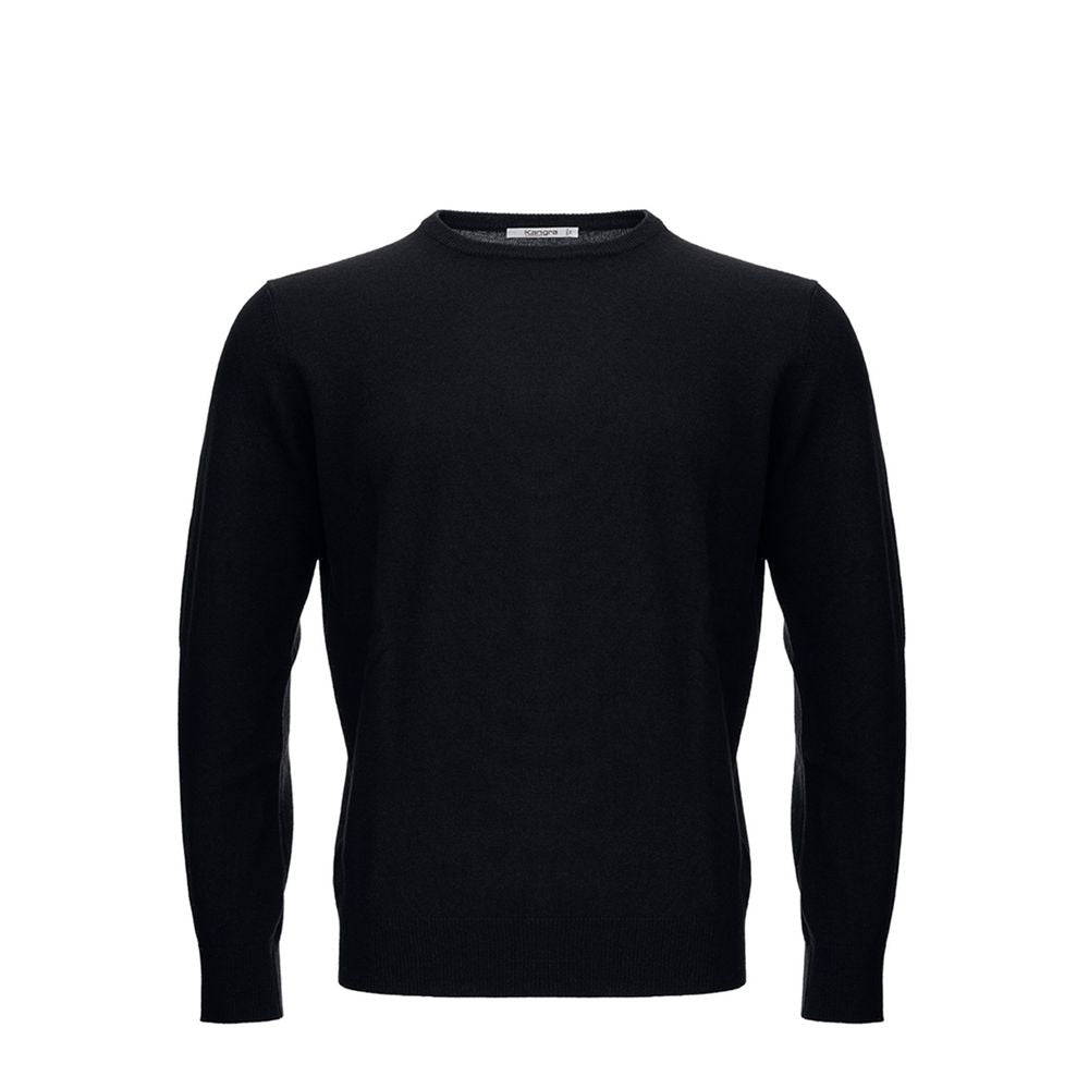 KANGRA Elegant black wool sweater for men