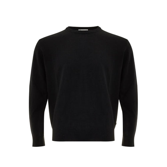 FERRANTE Elegant black wool sweater for men