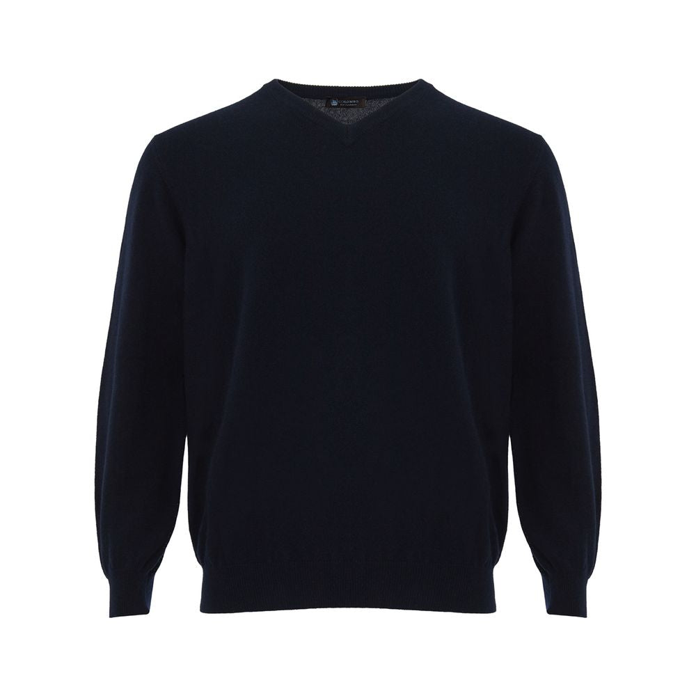 Colombo Eleganter blauer Kaschmirpullover für Männer