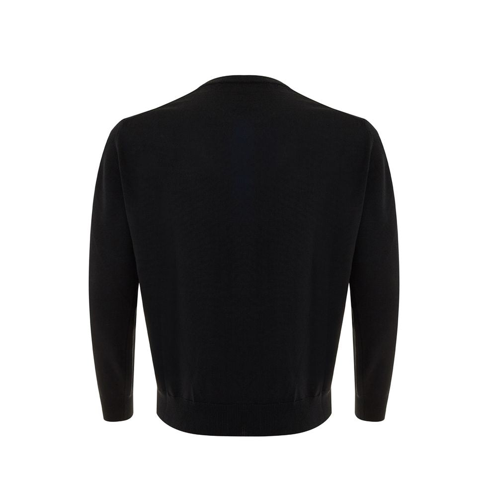 FERRANTE Elegant black wool sweater for men