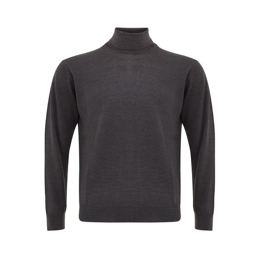 FERRANTE Elegant grey wool sweater for men