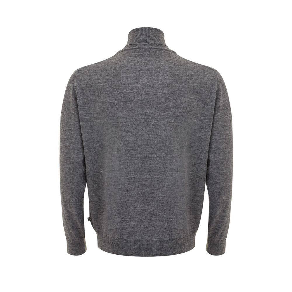 FERRANTE Elegant grey wool sweater for men