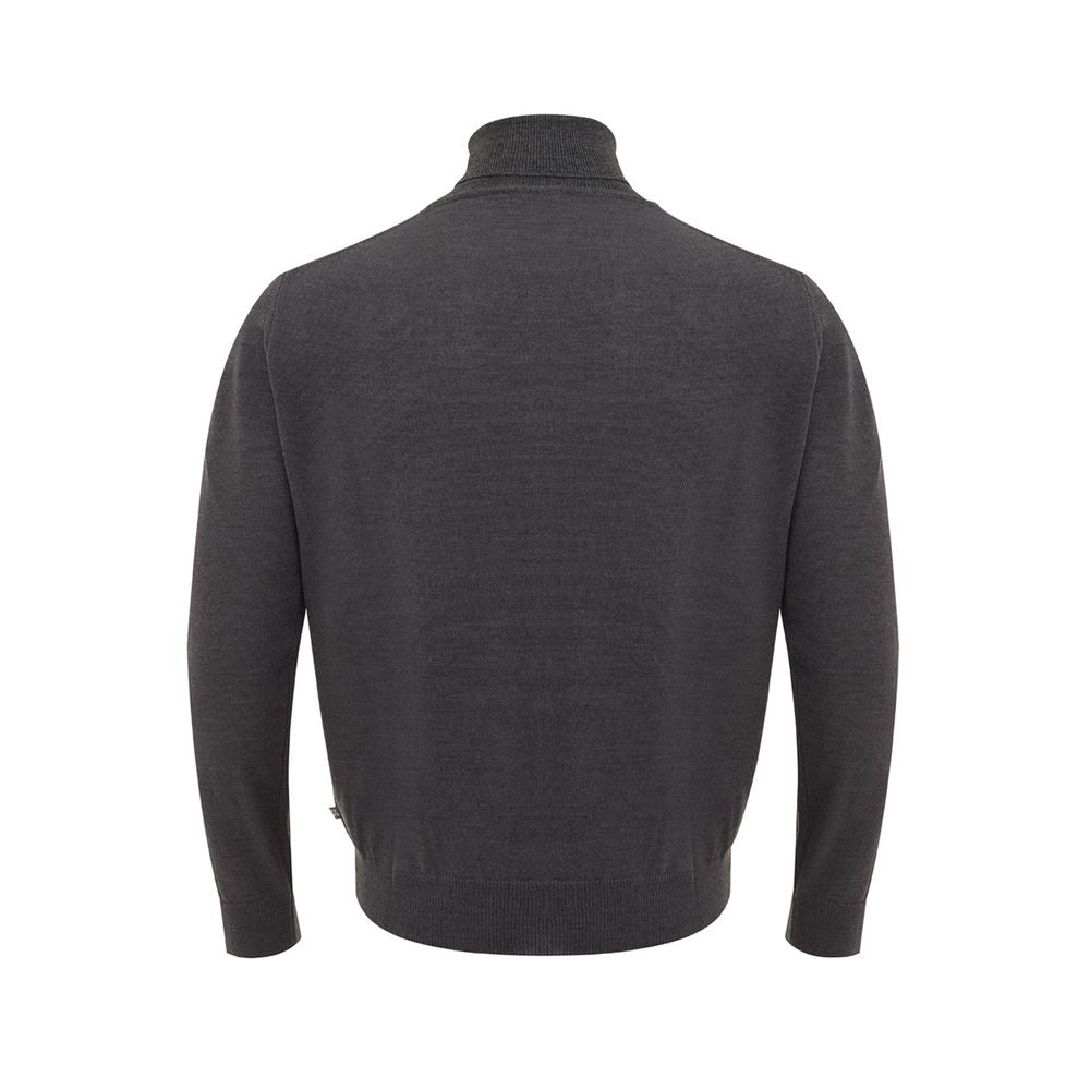 FERRANTE Elegant grey wool sweater for men