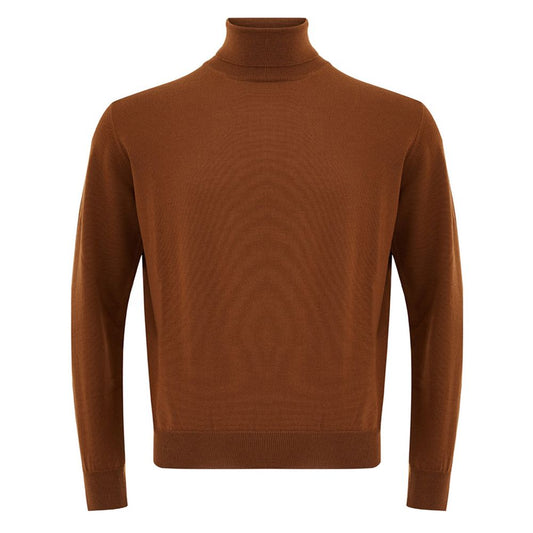 FERRANTE Elegant brown wool sweater for men