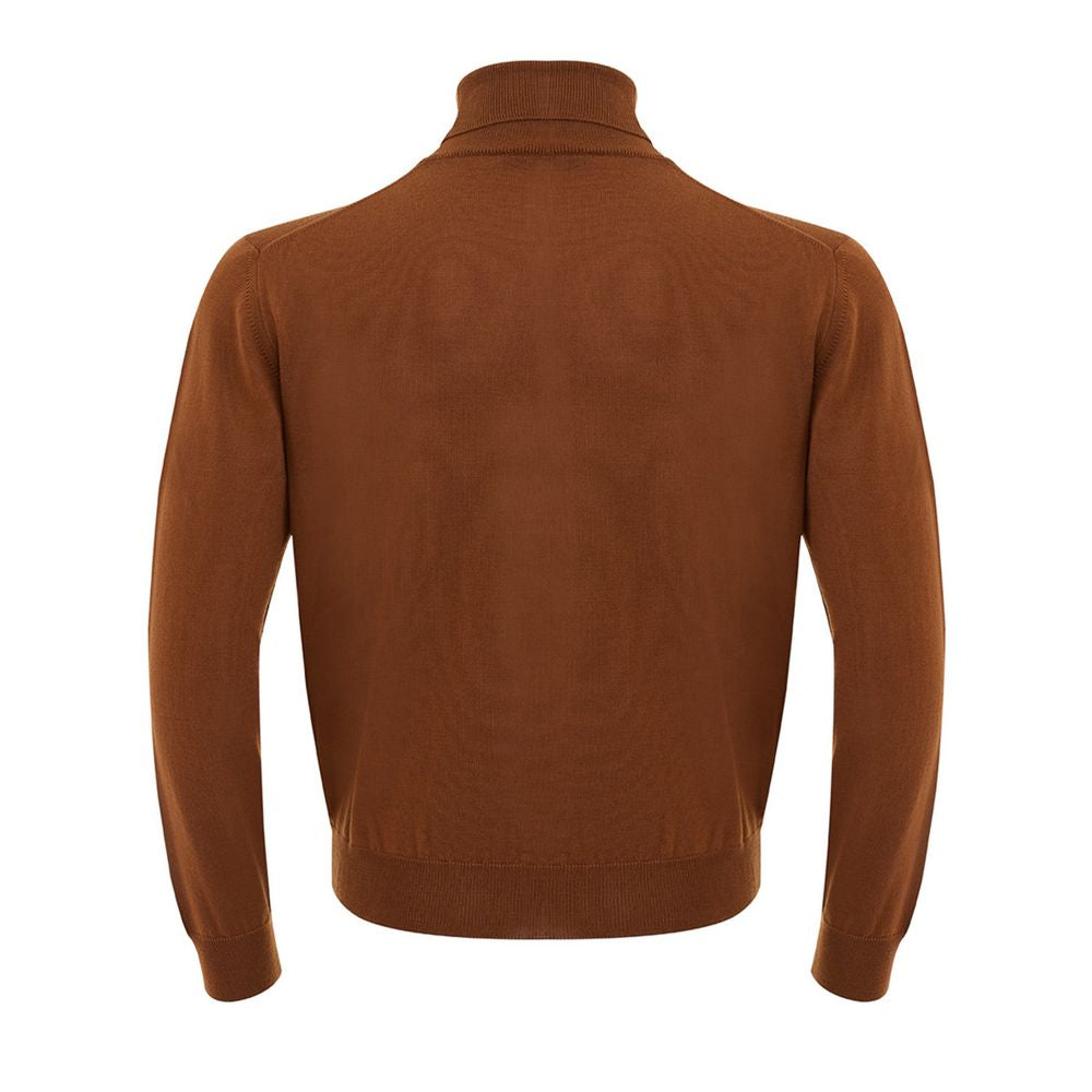 FERRANTE Elegant brown wool sweater for men