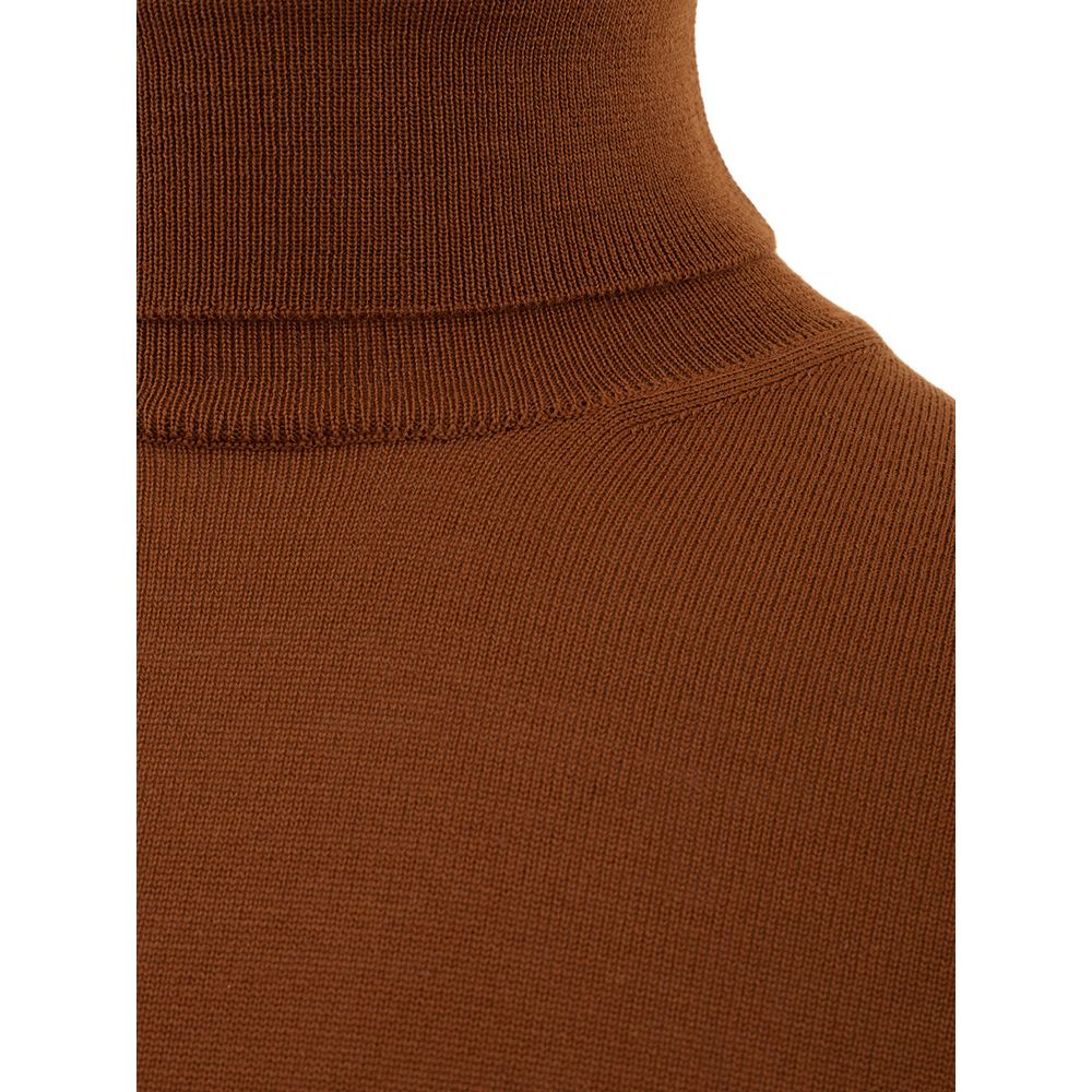 FERRANTE Elegant brown wool sweater for men