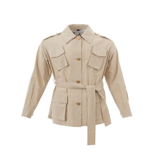 Sealup Elegant beige cotton jacket for style-conscious women