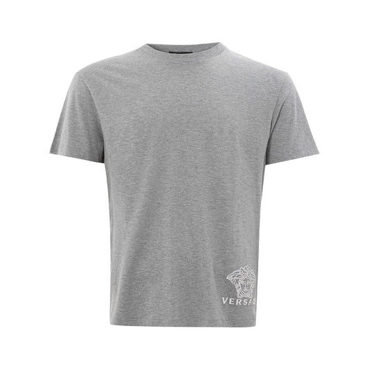 Versace Elegantes T-Shirt aus grauer Baumwolle