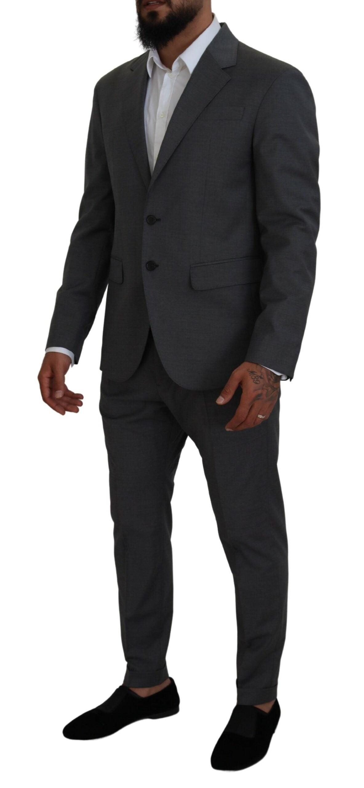 Dsquared² Grey single-breasted 2-piece CIPRO wool suit