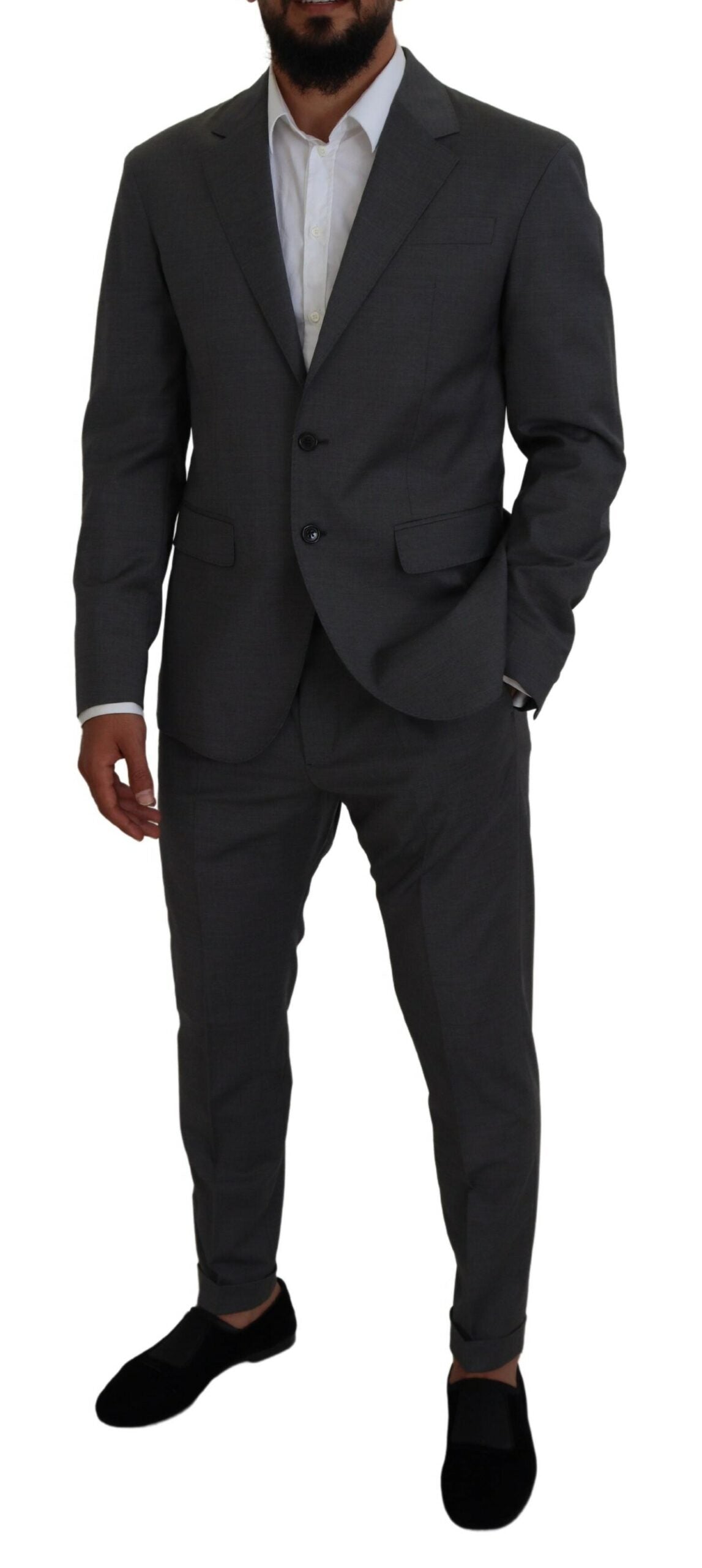 Dsquared² Grey single-breasted 2-piece CIPRO wool suit